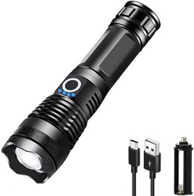 Strong Light LED Telescopic Zoom USB Charging Outdoor Searchlight Flashlight