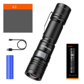 Home Self Defense Zoom USB Charging LED Outdoor Riding Flashlight