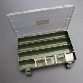 Double-sided double-layer lure box fishing tackle box (Option: Single side army green)