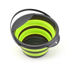 Folding multifunctional silicone bucket (Option: Green-5L)