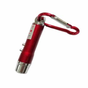 Aluminum Alloy Currency Detector Lighting Infrared Mini Three-In-One Uv Ultraviolet Flashlight Keychain Laser Light (Color: Red)