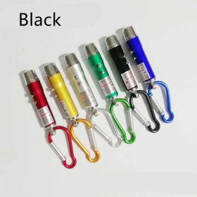 Aluminum Alloy Currency Detector Lighting Infrared Mini Three-In-One Uv Ultraviolet Flashlight Keychain Laser Light (Color: Black)