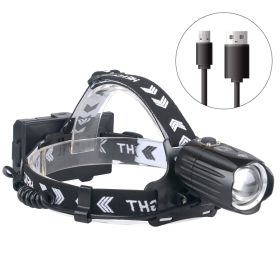 Strong Headlight Usb Display New Charging Can Input And Output Battery Headlight (Option: Lamp holder plus USB cable)