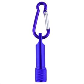 Carabiner Small Flashlight Mini Torch (Color: Blue)