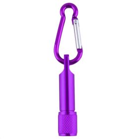 Carabiner Small Flashlight Mini Torch (Color: Purple)