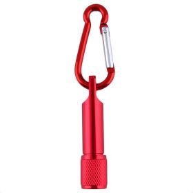 Carabiner Small Flashlight Mini Torch (Color: Red)