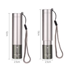 USB rechargeable emergency flashlight (Option: Silvery)