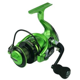 Xf1000-7000 Fishing Wheel Fishing Wheel Fishing Reel Reel For Telescopic Fishing Rod Metal Rocker Arm Gapless Fishing Gear Factory (Option: Green-XF2000)