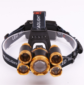 Head Torch with 3 or 5 Leds (Option: 5 heads Sensor-US)