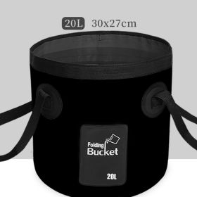 Outdoor portable collapsible water basin (Option: Black 20L)