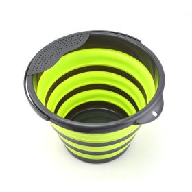 Folding multifunctional silicone bucket (Option: Green-10L)