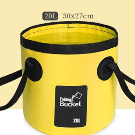 Outdoor portable collapsible water basin (Option: Lemon yellow 20L)