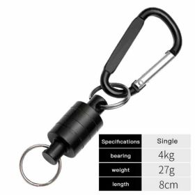 Fishing Magnetic Outdoor Mountaineering Quick Buckle (Option: Black-Single buckle)