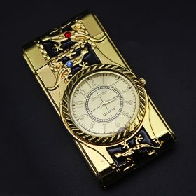 Personality Running Lamp Inflatable Watch Windproof Lighter (Option: Gold Gecko)