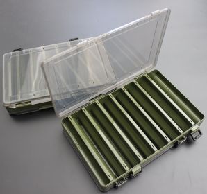 Double-sided double-layer lure box fishing tackle box (Option: Double sided army green)