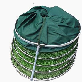 Steel Ring Fishing Glued And Thickened Quick-drying Anti-hanging Fishing Net Pocket (Option: Army Green-25cmx1.5m)