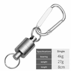 Fishing Magnetic Outdoor Mountaineering Quick Buckle (Option: Silver-Single buckle)