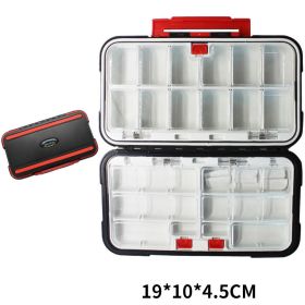 Fishing Supplies Double-layer Spring Accessory Box (Option: Large Black)