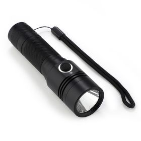 Ultra-thick Aluminum Alloy USB Rechargeable Flashlight (Option: Black 1800battery)