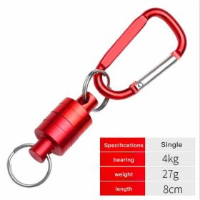 Fishing Magnetic Outdoor Mountaineering Quick Buckle (Option: Red-Single buckle)