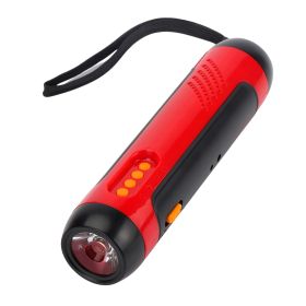 Outdoor Travel Emergency FM Rechargeable Alarm Flashlight (Color: Red)