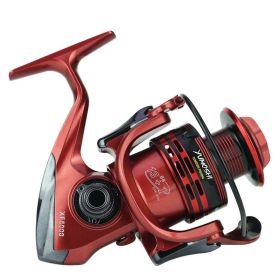 Xf1000-7000 Fishing Wheel Fishing Wheel Fishing Reel Reel For Telescopic Fishing Rod Metal Rocker Arm Gapless Fishing Gear Factory (Option: Red-XF6000)